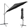 thumbnail image 2 of Costway 11ft Patio Offset Umbrella Cantilever Rotation Aluminum Tilt Cross Base Gray, 2 of 10