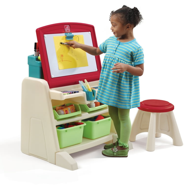 Step2 Flip Doodle Toddler Easel and Plastic Kid Art and Craft Desk Walmart