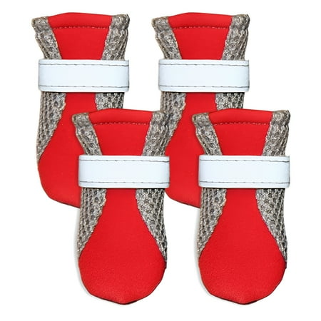TELOLY 4Pcs Dog Shoes Effortless Fit Dog Boots Day-To-Day Use Shoes for Dogs Red S