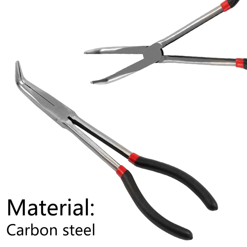 3Pcs 45/25 Degree Bent Extra Long Nose Pliers for Machinist Engineer Hand Tools