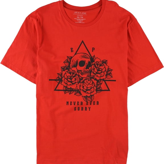 Elevenparis Mens Never Ever Sorry Graphic T-Shirt, Red, X-Large