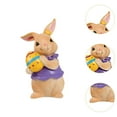 thumbnail image 6 of yotijay Easter Bunny Figurine Cuddly Ornament for Party Supplies Desk Brown egg, 6 of 9