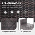 thumbnail image 5 of 7 Pieces Patio Furniture Set,Outdoor Rattan Conversation Sets with Detachable Soft Cushions and Waterproof Patio Sectional Sofa and Glass Top Table,Suitable for Indoor & Outdoor Use, 5 of 9