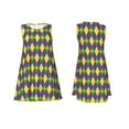 thumbnail image 7 of KLL Mardi Gras Pattern Womens Summer Dresses 2025,Loose Round Neck Sleeveless Sundresses Tank Dresses with Pockets, 7 of 7