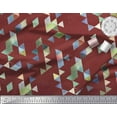 thumbnail image 2 of Soimoi Red Cotton Cambric Fabric Triangle Art Geometric Decor Fabric Printed Yard 42 Inch Wide, 2 of 3