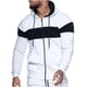 thumbnail image 1 of Suéter de hombre Color Block Suéter deportivo con capucha Suéter casual Pompotops oipoqjl14617, 1 of 3