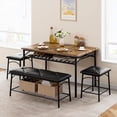thumbnail image 2 of Ourlova Kitchen Table Set,Dinner Table Set for 4 with Soft Seat,Dining Table and Chairs with Storage Stand,for Small Space, Apartment, Home, Kitchen, 2 of 5