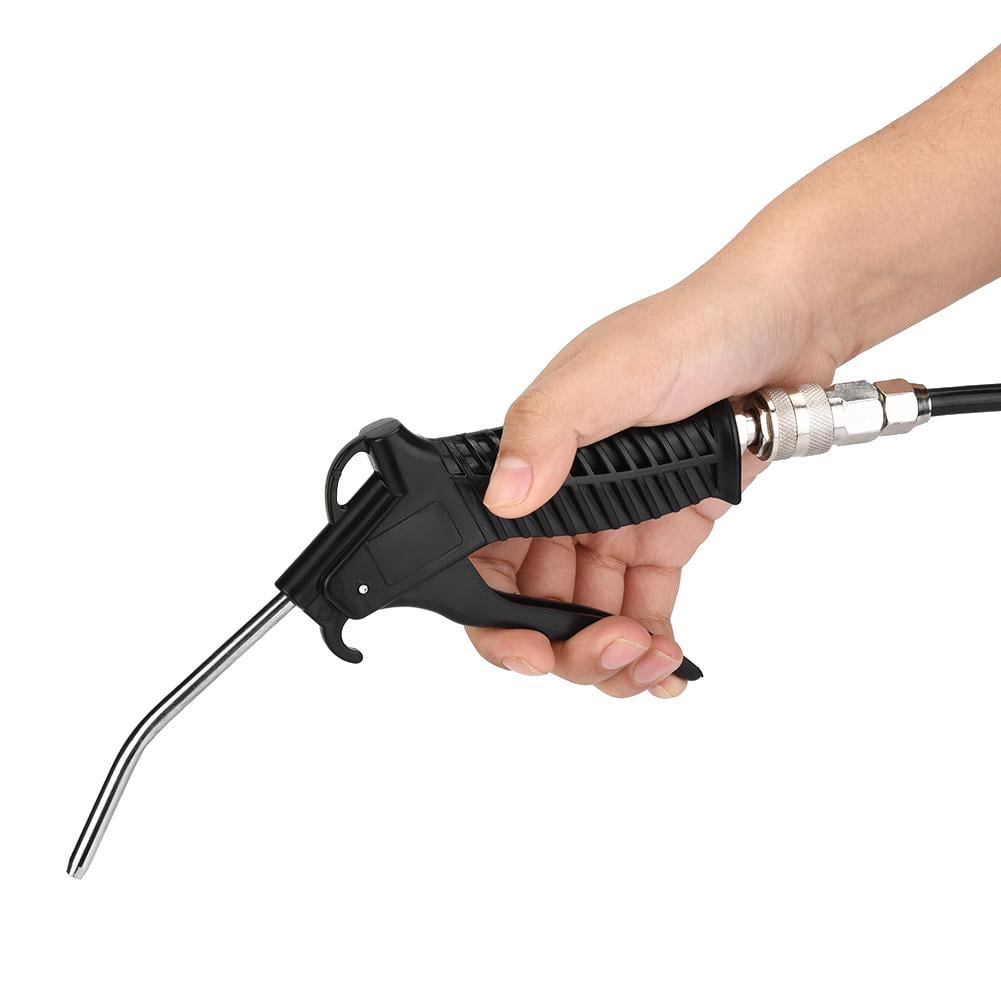 Black Air Duster Gun Pneumatic Wind Blowing Kit Set with EU Connector PU Hose