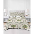 thumbnail image 2 of Quilts Queen Size Bedding Set, Vintage Palm Trees Reversible Summer Quilt 3 Pieces, Summer Botanical Retro Art Lightweight Bedspreads Coverlets with 2 Pillow Shams for All Seasons, 2 of 5
