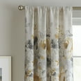 thumbnail image 2 of Curtainworks Watercolor Floral Poletop Curtain Panel, 84"L x 50"W, Gold, 100% Polyester, Adult, Indoor, 2 of 6