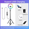 thumbnail image 4 of 10-inch Upgraded RGB Ring Light with Phone Mount & 63" Stand - Portable for Vlogging, Makeup, Live Streaming & Photography, with Desktop-level Dimming Control, 4 of 8