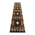 thumbnail image 2 of Emma + Oliver 2x10 Chocolate Olefin Accent Rug with Complementary Southwestern Pattern in Beige, Black and Brown and Jute Backing, 2 of 6