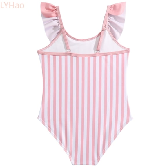 LYHao Swimsuit For Girls Cute Bathing Suit Summer Beach Swimwear For Teen Girls,One-Piece Bathing Suit 4-5 Years Pink