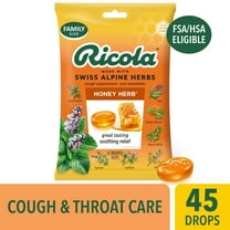 Ricola Soothing Cough Drops, Throat Relief & Cough Suppressant, Honey Herb, 45 Count