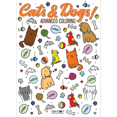 Cats and Dogs Advanced Coloring Book – 80 Pages of Intricate Designs for Teens & Adults – Bendon Art Activity Book, Paperback