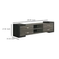 thumbnail image 3 of Teny TV Stand Media Cabinet- 70 Inch- 4 Drawers- Black Edge- Gray Wood, 3 of 6