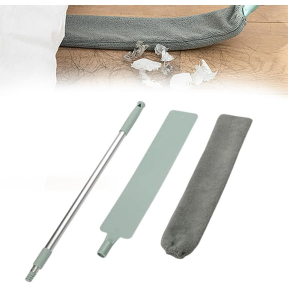 2025 New Retractable Gap Dust Cleaning Artifact, Saker Plus Mop with 3-Layer Hook 3 Microfiber Dusting Cloths Long Handle for Cleaning Under Refrigerator