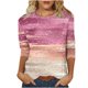 thumbnail image 2 of Fiudx Camisas para Mujer Camiseta Holgada de Manga Tres Cuartos con Cuello Redondo y Estampado Regular a La Moda Informal para Mujer, 2 of 4