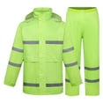 thumbnail image 1 of YOUSNH Men's Two Tier Rain Suits Rain Jacket with Pants High Visibility Reflective Rain Gear Rain Suits for Men Green_002 L, 1 of 4