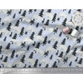 thumbnail image 3 of Soimoi Blue polyester Crepe Fabric Bear Tree Fabric Prints By Yard 52 Inch Wide, 3 of 3