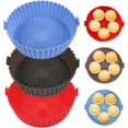 thumbnail image 1 of Silicone Air Fryer Liners, 3Pcs Air Fryer Liners Reusable Air Fryer Accessories Silicone Airfryer Liners Air Fryer Silicone Liner Replacement for Disp, 1 of 5