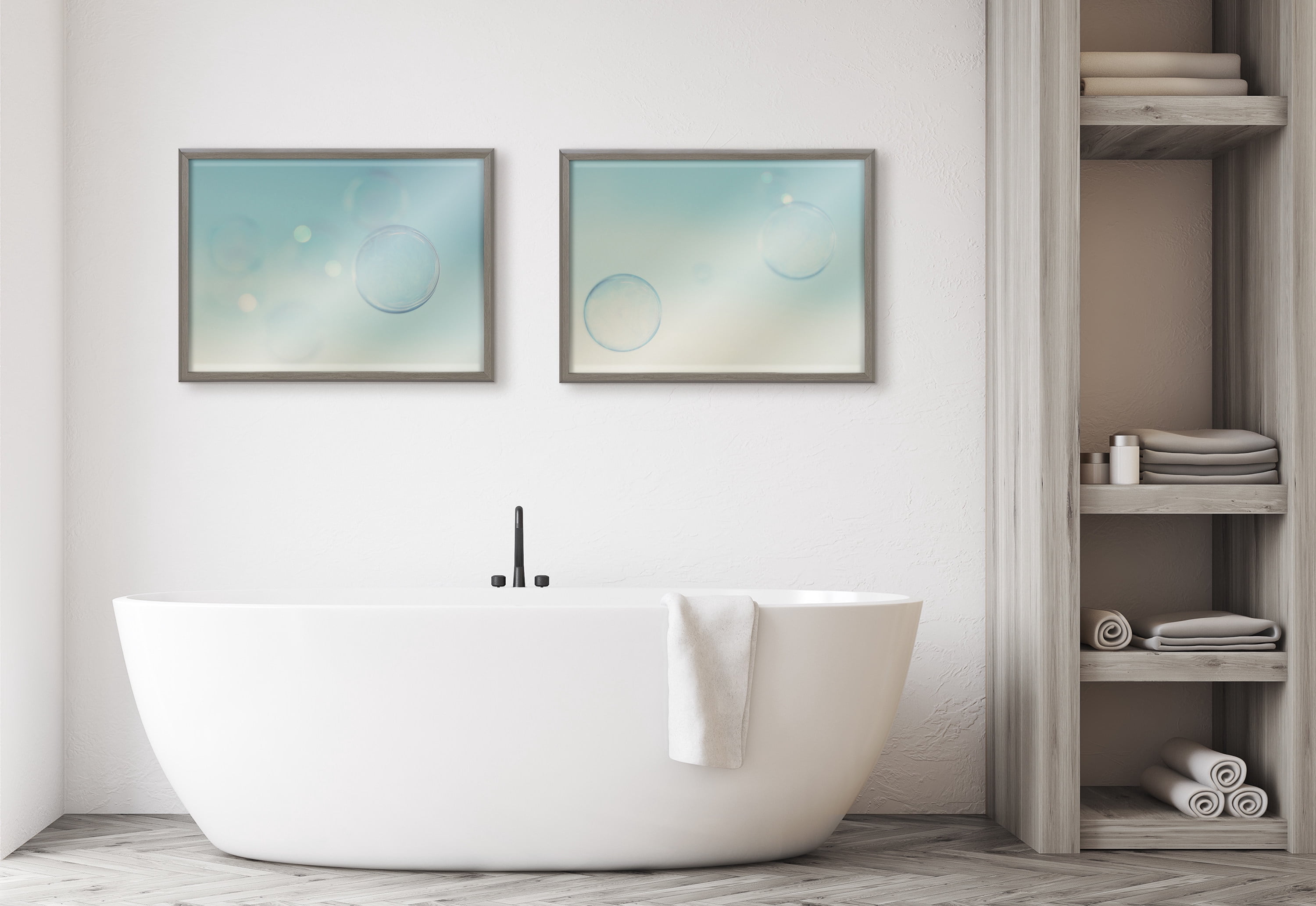 Blake Bubble Rectangle II 24 in x 18 in Framed Painting Art Prints, by Kate and Laurel