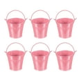 thumbnail image 1 of Cubos metálicos pequeños Uxcell con mango, mini cubo galvanizado, cubos de Pascua coloridos, rosa 2.7"x2.3", 1 of 6