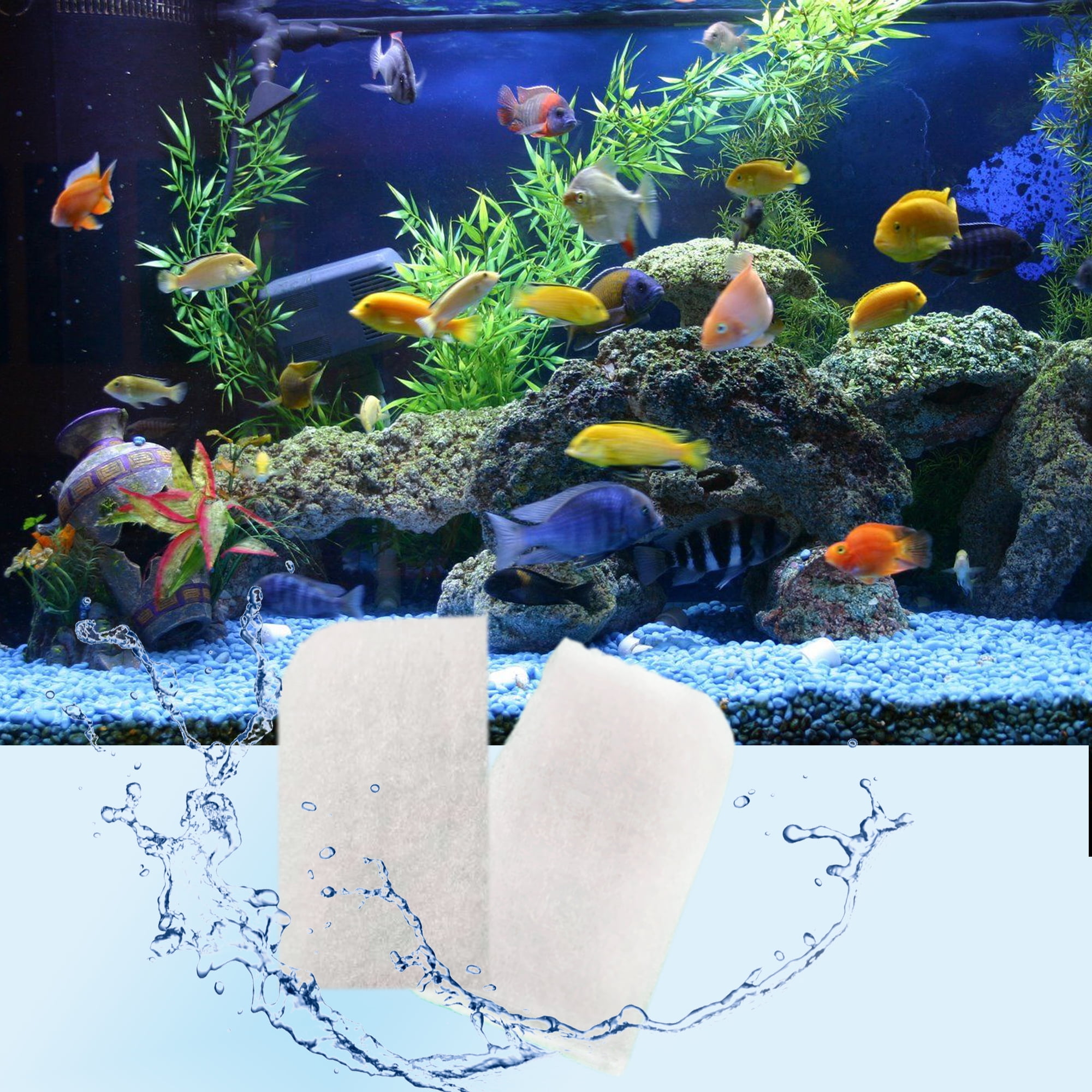 Qzbhct 4 Pcs Aquarium Fine Filter, 2 Bio-Foam, 4 Foam Filter Kit for Fluval 304/305/306 Canister Filtration Systems