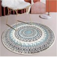 thumbnail image 2 of Faux Fur Boho Round Rug Round Area Rug Washable Rug Non-Slip Gray and Blue Small Round Rug Ultra Sofa Carpet for Living Dining Room Bedroom 3'x3' Round Blue/Multi, 2 of 7