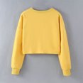 thumbnail image 4 of Women's Crop Sweatshirts Fruit Cherry Print Cute Pullover Long Sleeve Tops for Teen Girls Short Blouses (S, Yellow), 4 of 7