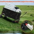 thumbnail image 2 of Yacona Collapsible Wagon Cart, 300L Extra Large Foldable Wagon for Camping, Garden, Shopping, Beach, Grocery, Black, 2 of 9