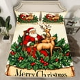 thumbnail image 2 of Feelyou Kawaii Santa Claus Full Size Sheets, Christmas Reindeer Bed Sheets, Vintage Fairy Tale Sheet Sets, Luxury Bedroom Decor, 4pcs, 2 of 7
