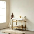 thumbnail image 3 of Ablitas 36" Single Sink Bathroom Vanity Brushed Gold Metal Frame White Top, 3 of 8