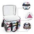 thumbnail image 6 of FORMRS Insulated Cooler Bag 24 Cans Capacity Soft Leakproof Lunch Box with Side Pockets, Red Retro Pattern, 6 of 7