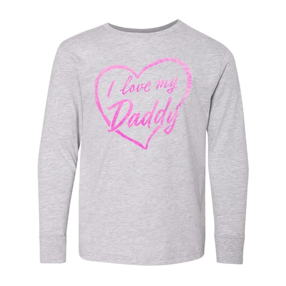 Inktastic I Love My Daddy in Pink Chalk Heart Long Sleeve Youth T-Shirt