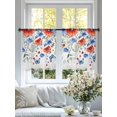 thumbnail image 4 of Red Blue Flowers Sheer Curtains 45 Inch Length 2 Panels Set Window Treatments, Spring Floral Elegant Pastoral Watercolor Rod Pocket Semi Curtains for Living Room/Bedroom/Kitchen Décor, 104"W x 45"L, 4 of 7