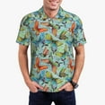 thumbnail image 3 of Balery Retro Flying Butterflies Printed Men’s Short Sleeve Polo Shirt, Midweight Men's Shirt,Golf Polo shirts -3X-Large, 3 of 9