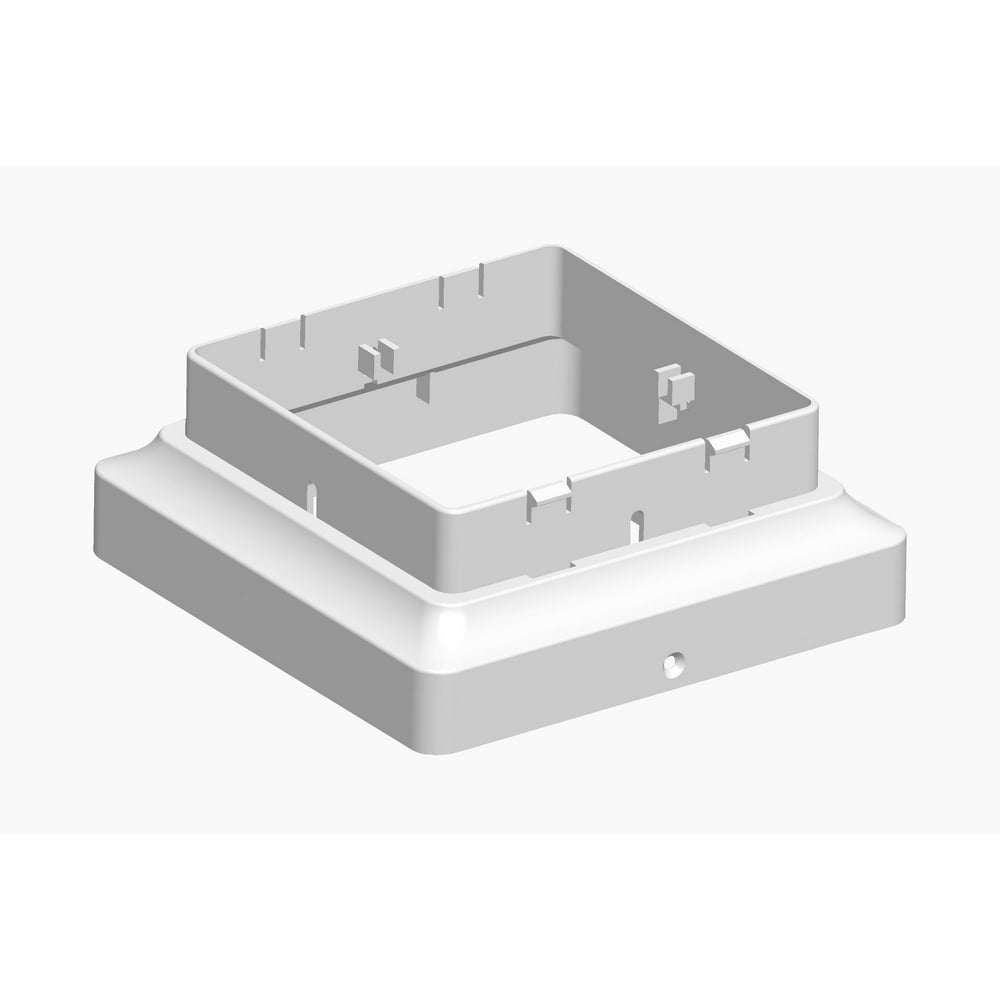 Set of 2 White Post Cap Adapters for 5x5 Fence Post