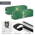 thumbnail image 4 of Cauagu Christmas Green Print Leather Pencil Pen Case - Stationery Bag Portable Stationery Bag Big Capacity Pencil Pouch Cosmetic Organizer Bag for Men & Women, 4 of 7