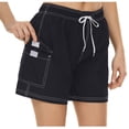 thumbnail image 2 of Wycnly Shorts for Women Womens Shorts Fashion High Waist Drawstring Lightweigh Stretchy Short Pants Casual Summer Plus Size Loose Straight Leg Pocket Shorts, 2 of 6