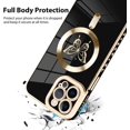 thumbnail image 3 of for iPhone 12 Pro Max Case [Support for Magsafe] Butterfly Pattern Magnetic Plating Electroplate Luxury Elegant Case Camera Protector Soft TPU Shockproof Protective Corner Back Cover -Black, 3 of 6