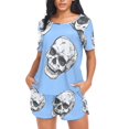 thumbnail image 4 of joogoo Women's Pajama Set Skeleton Skull Head Short Sleepwear Loungewear with Pockets M, 4 of 7