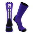 thumbnail image 2 of Purple/White Player Id Crew Number Socks (#21, Large), 2 of 2