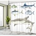 thumbnail image 5 of Ambesonne Fish Shower Curtain, Collage of Aquatic Animal, 69"Wx75"L, Grey and Grey, 5 of 5