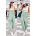 thumbnail image 3 of Ekouaer Baggy Jumpsuits for Women V Neck Sleeveless Overall Jumpers Stretchy Adjustable Strap Romper Jumpsuit Maternity Clothes, 3 of 5
