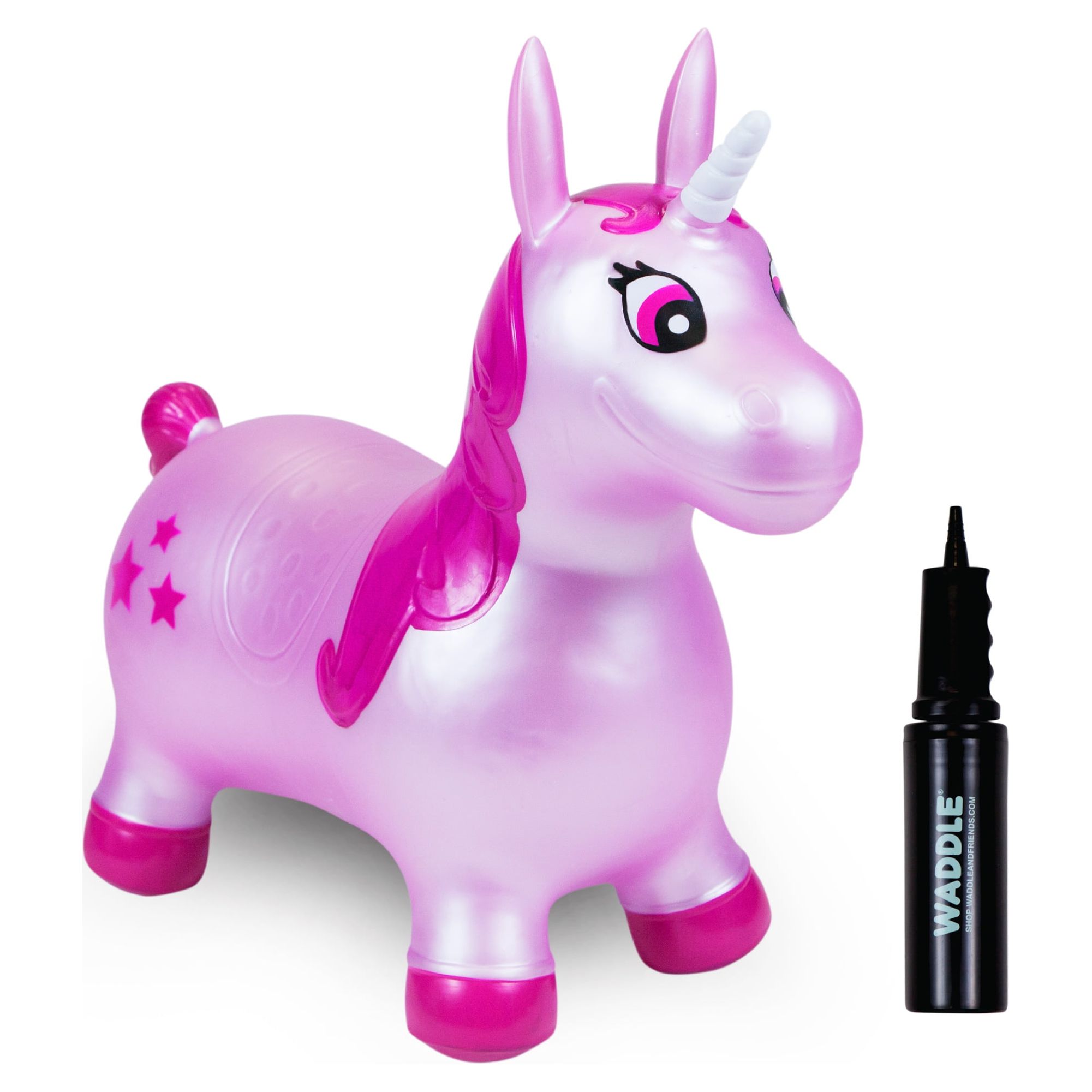 Waddle Pink Unicorn Inflatable Bouncer Ride on - image 3 of 7