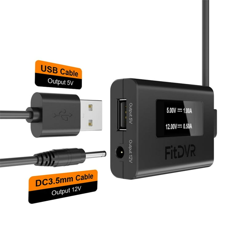 Dash Cam Power Adapter For Nissan, Ford, Toyota – Plugs Into Rearview Mirror, 5V/12V Output With LED Display