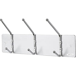 Safco, Saf4161, 3-Hook Contemporary Steel Coat Hooks, 1 / Each, Silver,Hook