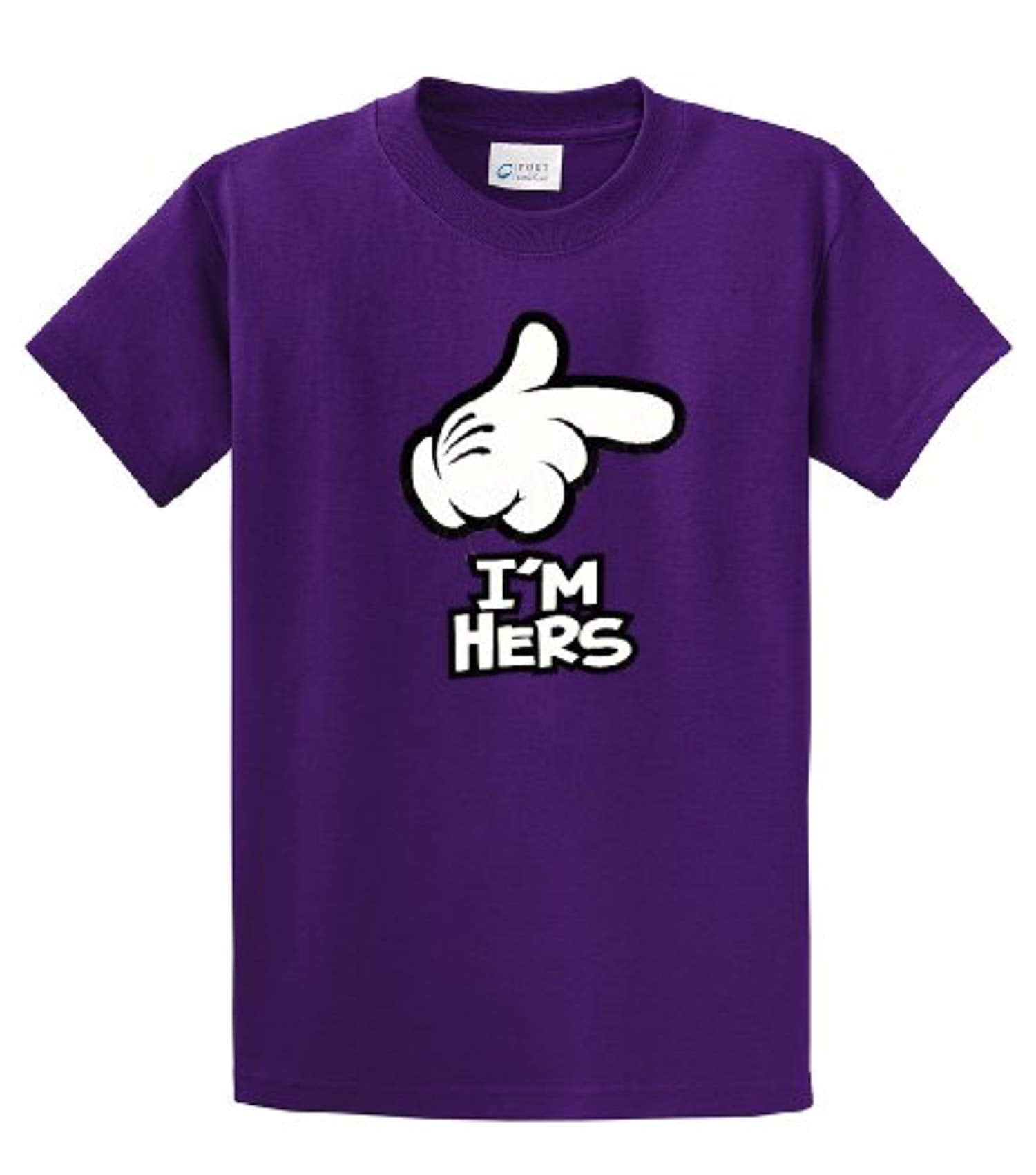 Cartoon Hand I'm Hers Men's Tee Shirt Funny Hand Pointing I'm Hers Black - Bild 94 von 117