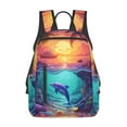 thumbnail image 3 of Balery Hawaiian Island Dolphin Lightweight Backpack for Men and Women - Durable and Water-Resistant, Ideal for School, Work, Travel, and Everyday Use, 3 of 9
